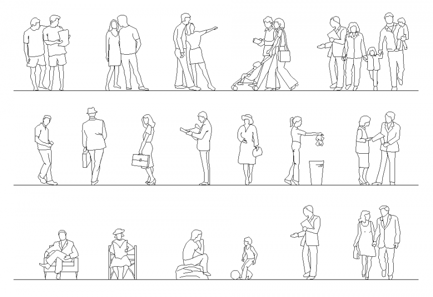 CAd D Drawings Details Of People Units Blocks Dwg File Cadbull